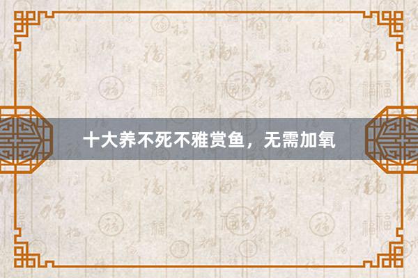 十大养不死不雅赏鱼，无需加氧